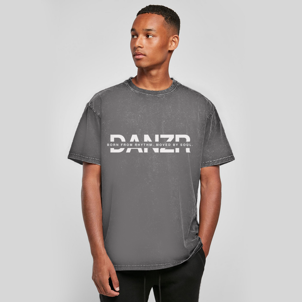 Oversize Washed T-Shirt DANZR Logo Groß