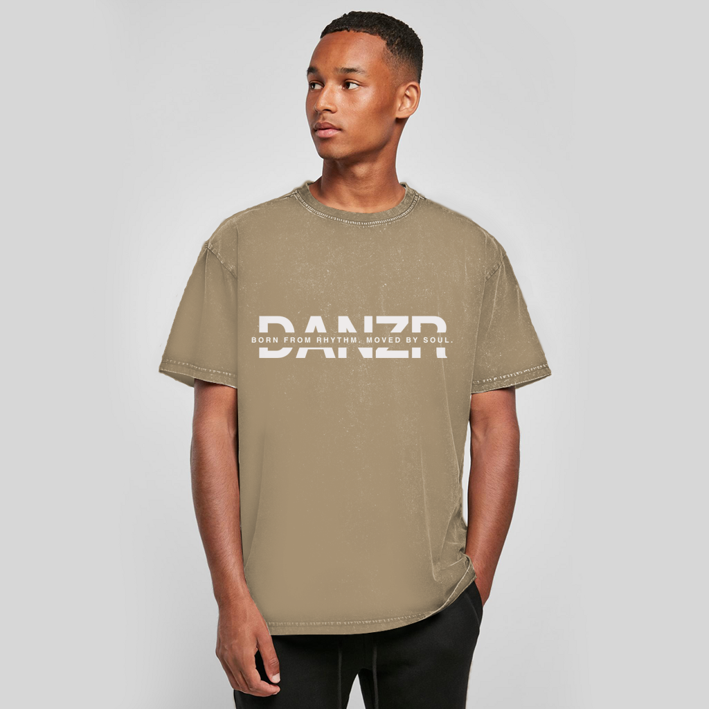 Oversize Washed T-Shirt DANZR Logo Groß