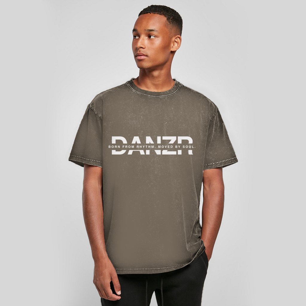 Oversize Washed T-Shirt DANZR Logo Groß